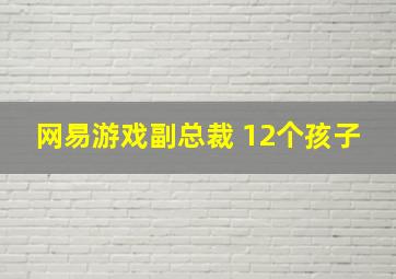 网易游戏副总裁 12个孩子